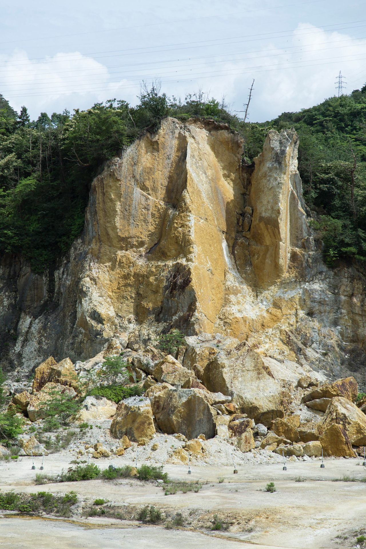 Porcelain stone quarry cliff